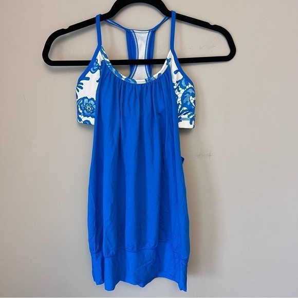 Lululemon No Limits Beachy Floral White Porcelaine Tank size 4 - Picture 4 of 11